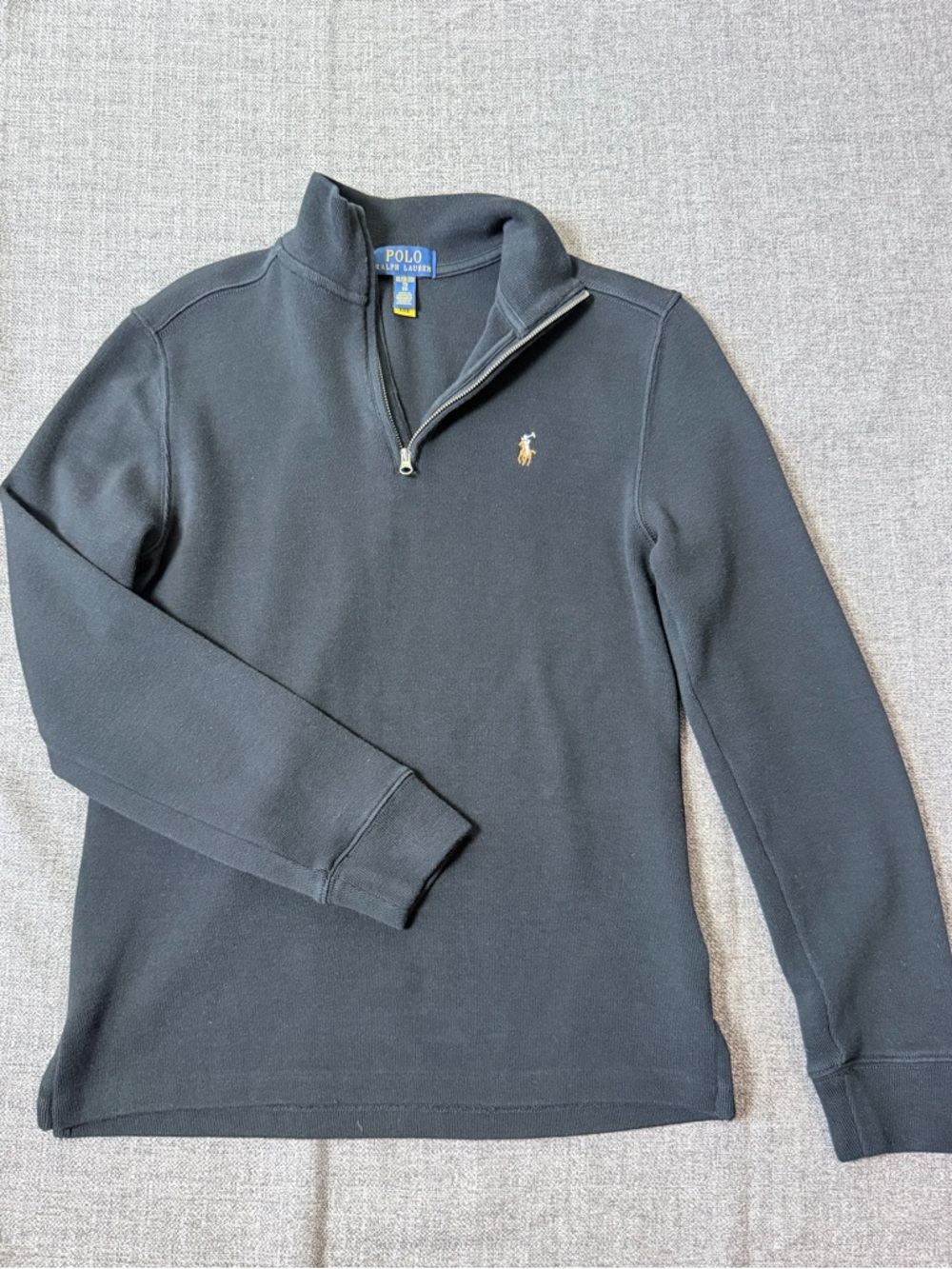 Polo by Ralph Lauren Black Half-Zip Sweater with Gold Pony 18-20T KidsXL